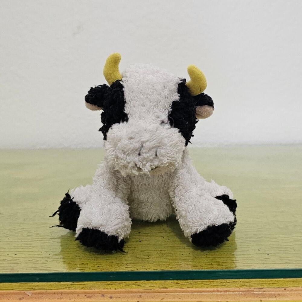 Target Russ Cuddle Zone Sitting Plush Black White Cow small mini beanbag